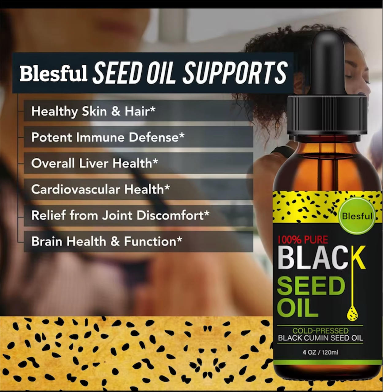Blesful Organic Cold-Pressed Black Seed Oil (4oz)